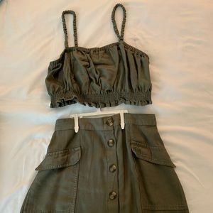Two piece set skirt and crop top